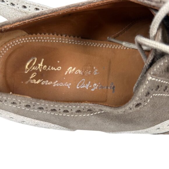 Antonio Maurizi Perforated Suede Wingtip Oxford 41 EUR/8 US Men Brogues Shoes Da
